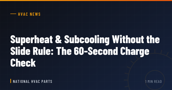 Superheat & Subcooling Without the Slide Rule: The 60-Second Charge Check