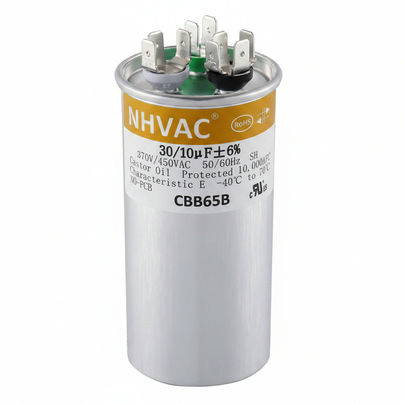 35+5 MFD 370/440V Dual Run Capacitor — Universal AC Compressor & Fan