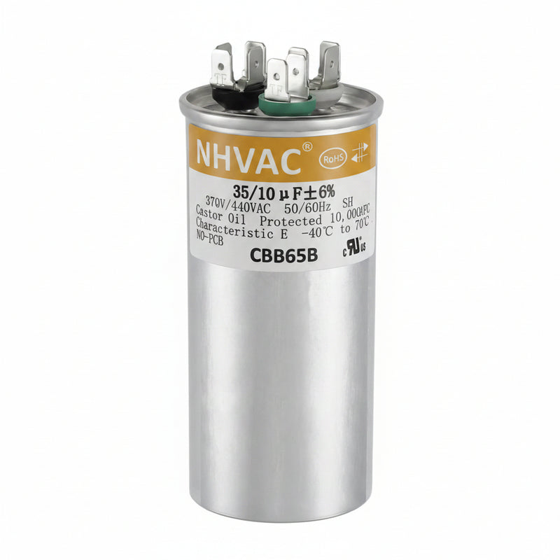 35+10 MFD 370/440V Dual Run Capacitor — Universal AC System
