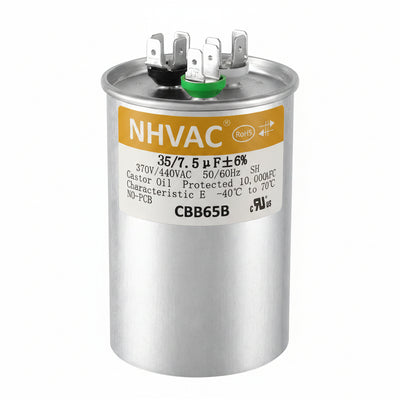 35+7.5 MFD 370/440V Dual Run Capacitor — Universal AC