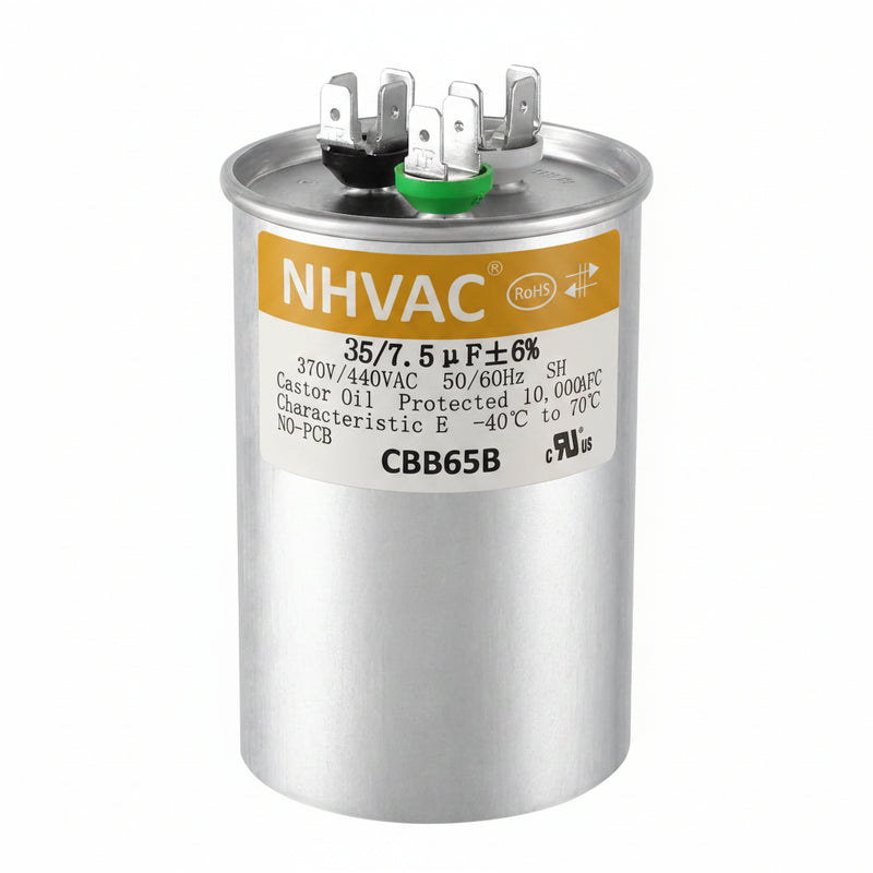35+7.5 MFD 370/440V Dual Run Capacitor — Universal AC