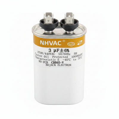 3 MFD 370/440V Round Run Capacitor — Universal AC Motor Replacement