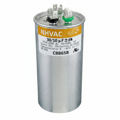 65+5 MFD 370/440V Dual Run Capacitor — Universal AC Compressor & Fan