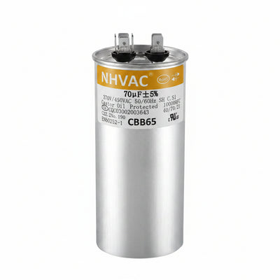 70 MFD 370/440V Round Run Capacitor — Universal AC Motor Replacement