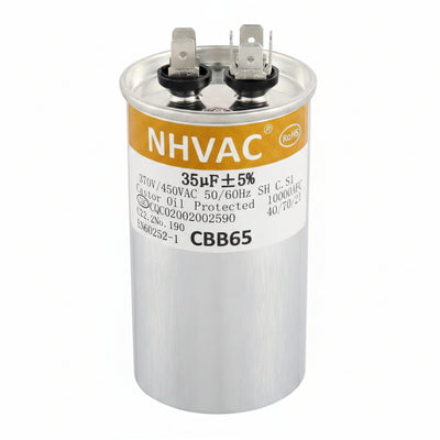 35 MFD 370/440V Round Run Capacitor — Universal AC Motor Replacement