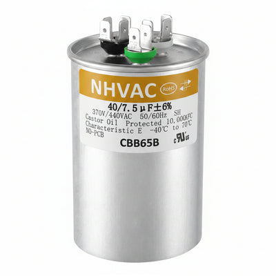 40+7.5 MFD 370/440V Dual Run Capacitor — Universal AC