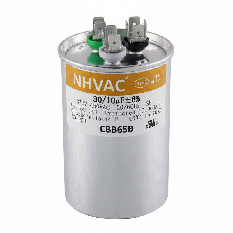 40+5 MFD 370/440V Dual Run Capacitor — Universal AC Compressor & Fan