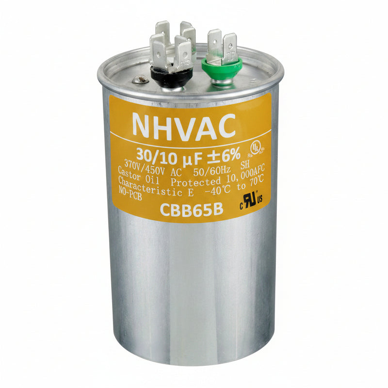 55+5 MFD 370/440V Dual Run Capacitor — Universal AC Compressor & Fan
