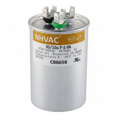45+5 MFD 370/440V Dual Run Capacitor — Universal AC Compressor & Fan