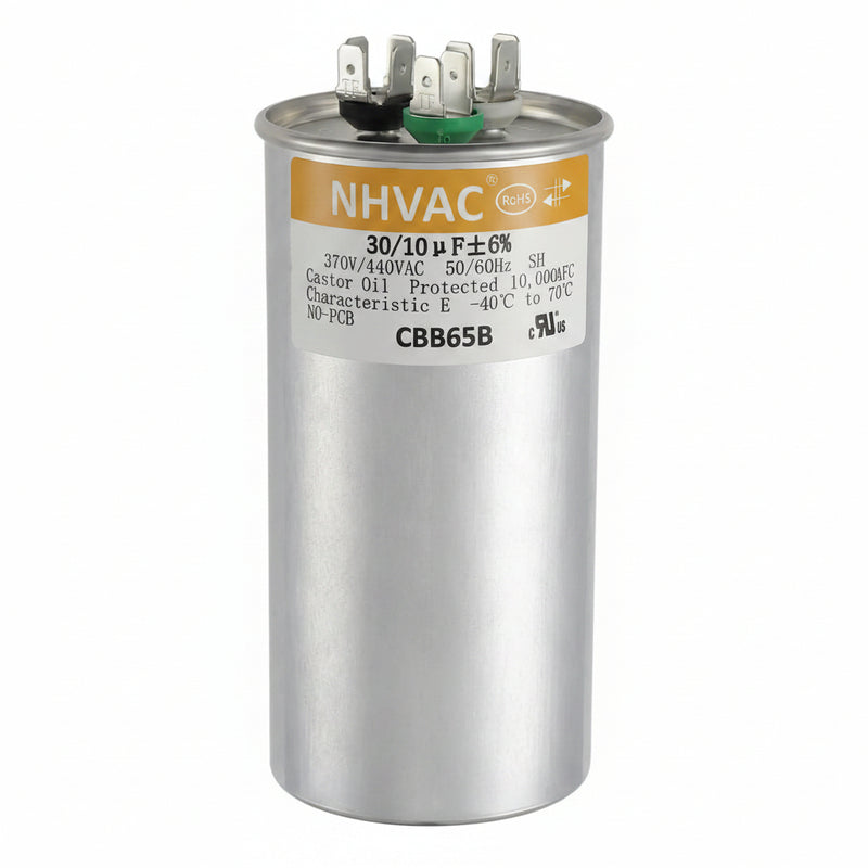 75+5 MFD 370/440V Dual Run Capacitor — Universal AC Compressor & Fan