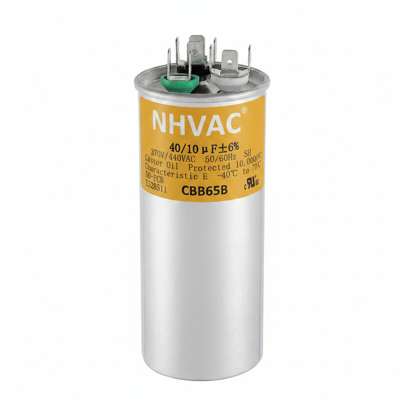40+10 MFD 370/440V Dual Run Capacitor — Universal AC System
