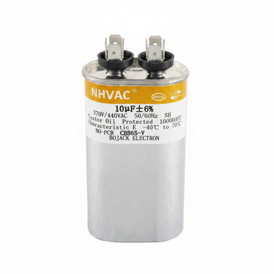10 MFD 370/440V Round Run Capacitor — Universal AC Motor Replacement