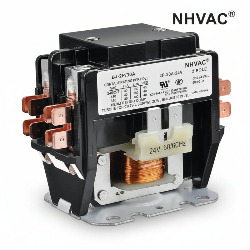 2-Pole 30A 24V AC Contactor — Universal HVAC Replacement