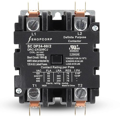2-Pole 60A 24V AC Contactor — Universal HVAC Replacement