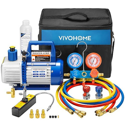 Digital Manifold Gauge Set 2-Way Valve with Hoses R410A R22 R134a