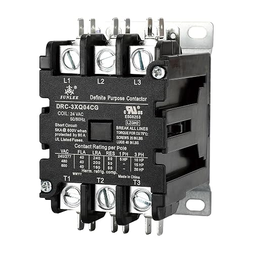 3-Pole 40A 24V AC Contactor — Universal HVAC Replacement