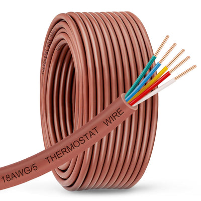 18/8 Thermostat Wire 50ft — 18 Gauge 8-Conductor HVAC Control Cable