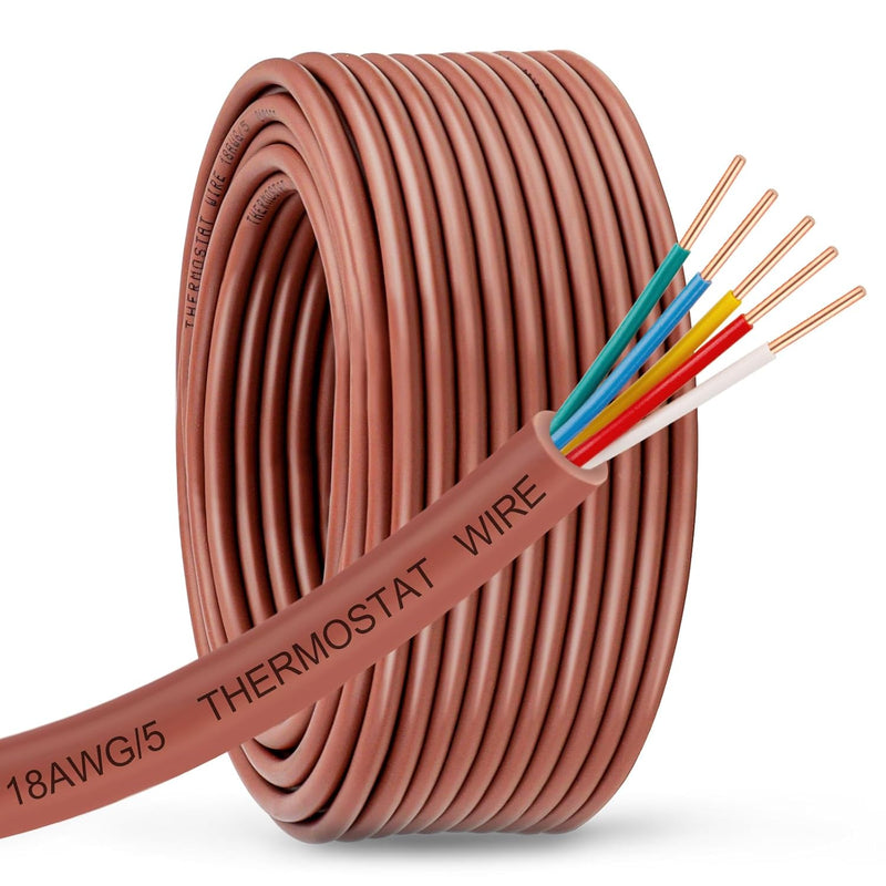18/8 Thermostat Wire 50ft — 18 Gauge 8-Conductor HVAC Control Cable