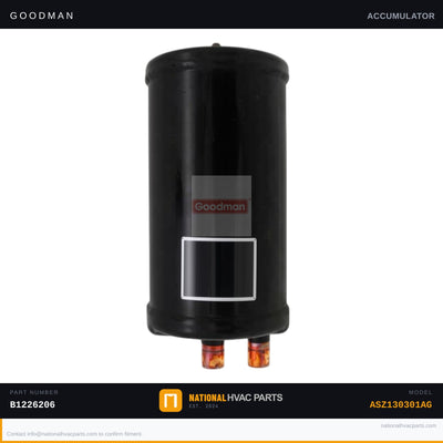 OEM Goodman Condenser Accumulator for ASZ130301AG Heat Pump — B1226206