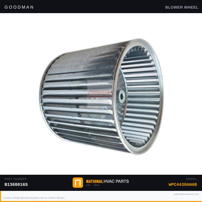 OEM Goodman 10x8in Blower Wheel for WPC4430AHAB — B1368016S