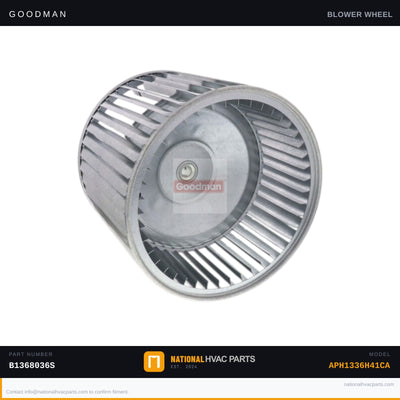 OEM Goodman 9 x 8 in. Blower Wheel for APH1336H41CA — B1368036S