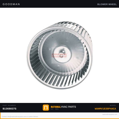 OEM Goodman 9x8 in. Blower Wheel for WAHMV1830P4ACA — B1368037S