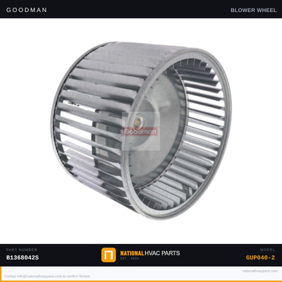 OEM Goodman 9x6 Blower Wheel for GUP040-2 — B1368042S