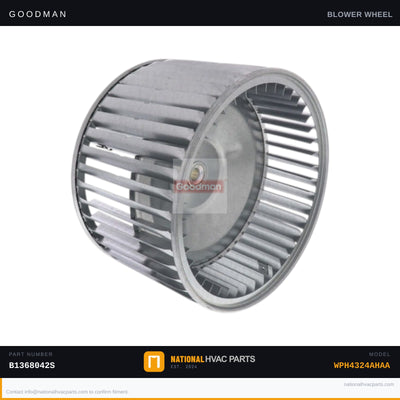 OEM Goodman 9 x 6 in Blower Wheel for WPH4324AHAA — B1368042S
