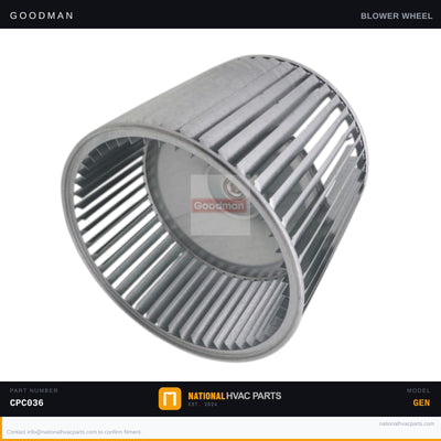 Goodman 10x8 Blower Wheel for CPC036 AC — D6723303S