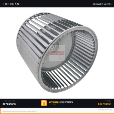 OEM Goodman 10x8 Squirrel Cage Blower Wheel for WGPH4524AMAB — D6723303S