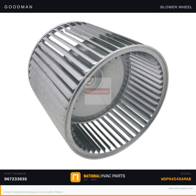 OEM Goodman 10 x 8 Blower Wheel for WGPH4549AMAB — D6723303S