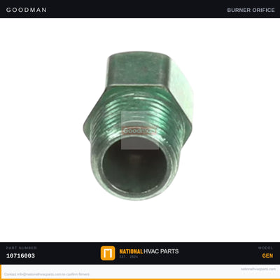 Goodman Natural Gas Burner Orifice for ACSH960905DXAA — 10716003