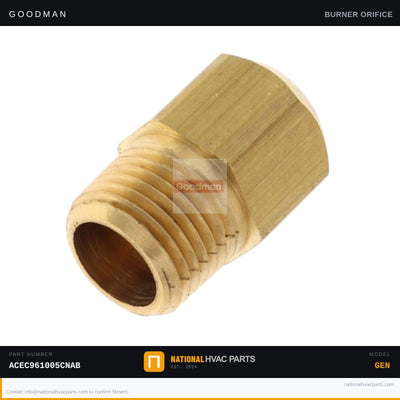 Goodman Natural Gas Burner Orifice for ACEC961005CNAB — 10716005