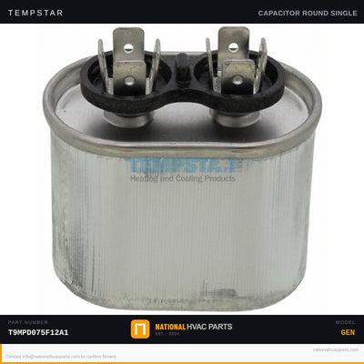 Tempstar Run Capacitor for T9MPD075F12A1 — 5 MFD 370V Blower | Ships Today