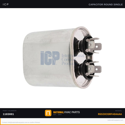 ICP Blower Run Capacitor for RGS303SRFA0AAAA — 7.5 MFD 370V | Ships Today