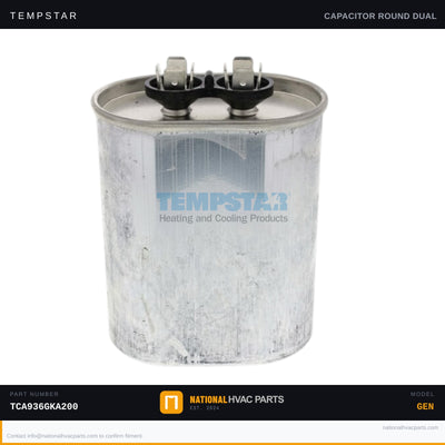 Tempstar Single Run Capacitor 40 MFD 440V for TCA936GKA200 — 40/440 | Ships Today