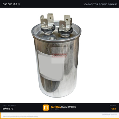 Goodman 12.5 MFD 370V Run Capacitor for ARUF048 — B945672