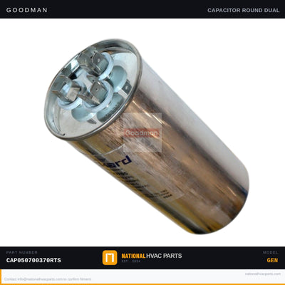 Goodman 70/5 MFD 370V Dual Run Capacitor for SSX140601AA — CAP050700370RTS