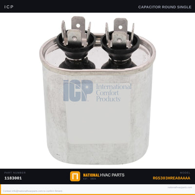ICP Run Capacitor 5 MFD for RGS303HREA0AAAA — 370V Blower | Ships Today