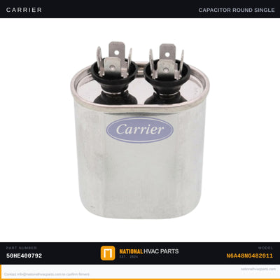 OEM Carrier Draft Inducer Motor Capacitor for N6A48NG482011