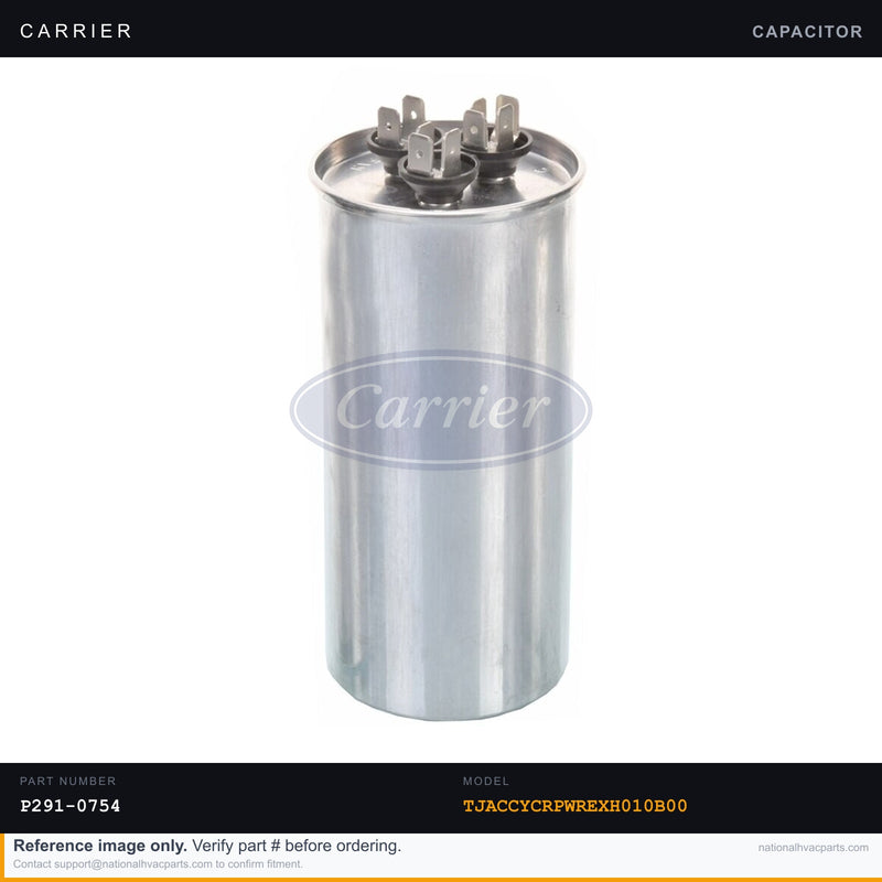 OEM Carrier Single Run Capacitor 7.5 MFD 440V — TJACCYCRPWREXH010B00