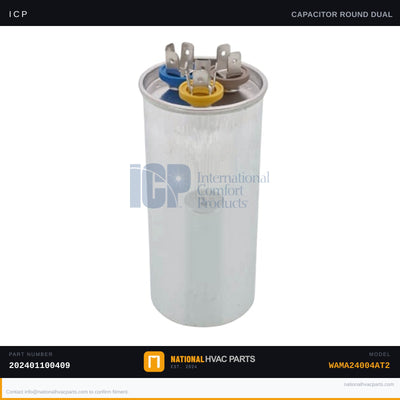 ICP Run Capacitor for WAMA24004AT2 — 35/5 MFD 440V Dual Run | Ships Today