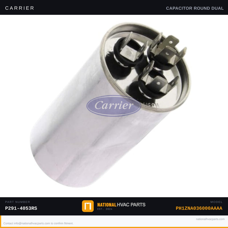OEM Carrier Dual Run Capacitor 40+5 MFD 370V for PH1ZNA036000AAAA
