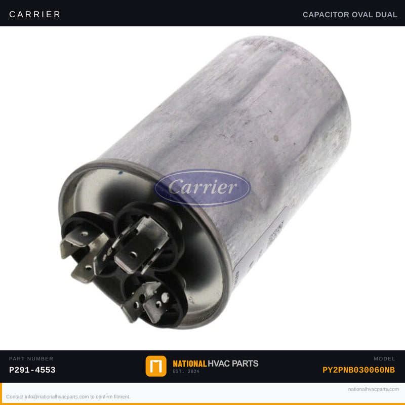OEM Carrier Dual Run Capacitor 45+5 MFD 370V for PY2PNB030060NB