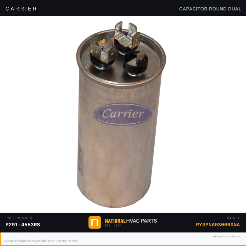OEM Carrier Dual Run Capacitor 45+5 MFD for PY3PNA030060NA