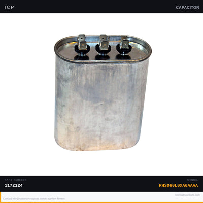 ICP Dual Run Capacitor for RHS060L0XA0AAAA — 45+5 MFD 440V Oval | Ships Today