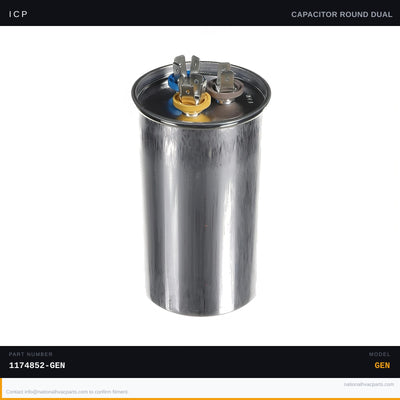 ICP Dual Run Capacitor 50+5 MFD 440V for WCH3362GKR4 — Round | Ships Today