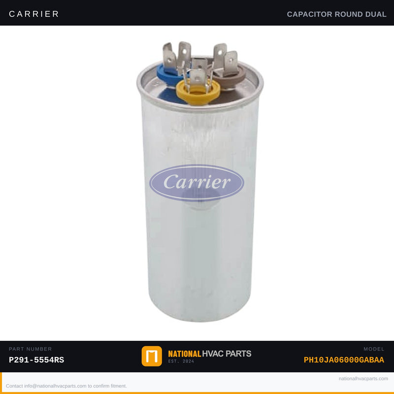 OEM Carrier HVAC Dual Round 35+5 MFD Run Capacitor for PH10JA06000GABAA