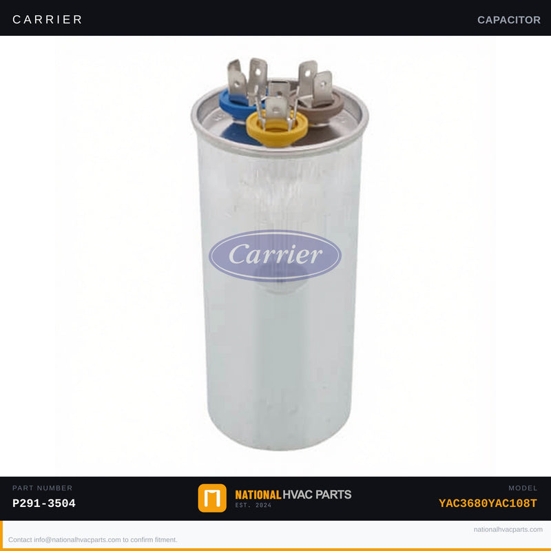 OEM Carrier Run Capacitor for YAC3680YAC108T | Genuine OEM Part