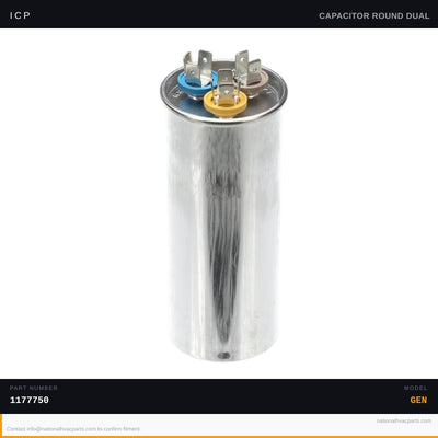 ICP Dual Run Capacitor 70+10 MFD 370V for WJH360000KTP0A2 — OEM 1177750 | Ships Today